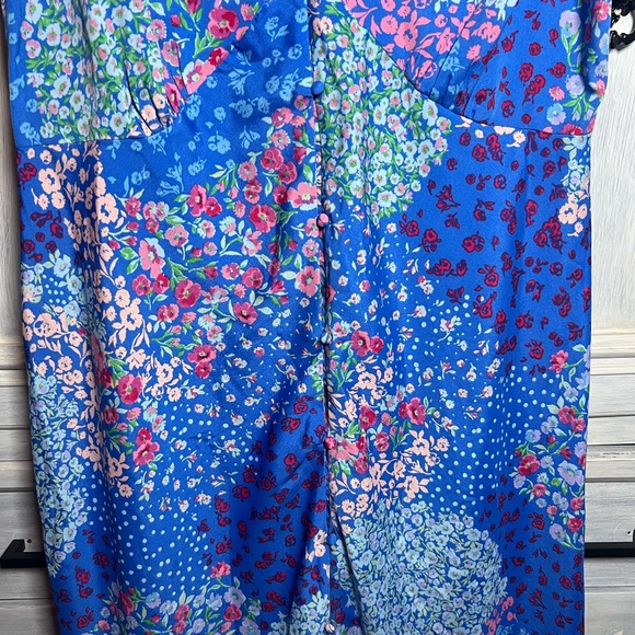 Long Tall Sally Blue Floral Midi Tea Dress Dress Dainty Garden Party‎ - Picture 6 of 11